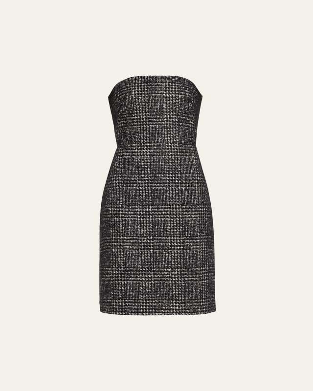 Strapless Houndstooth Sheath Dress
